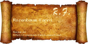Rozenbaum Fanni névjegykártya